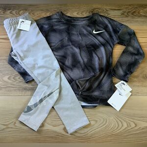 Nike girls DRIFIT l/s top & leggings set size 6X(NWT) PRICE IS FIRM~ NO OFFERS